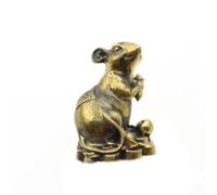 Figura de rata Feng Shui de latón del zodíaco, estatua de animal de escritorio, adorno en miniatura coleccionable