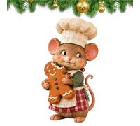 Figura de ratón panadero de jengibre Escultura Animal Estacional | Estatua decorativa para cocina con ratón de jengibre Para repisa estante mesilla estantería interior salón dormitorio hogar