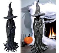 Figura de Resina de Estatua de Bruja de Halloween, Figura de Bruja para decoración del hogar místico, decoración Decorativa de Adornos de Escritorio espeluznantes, de Temas de maldición 30cm