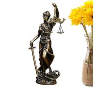 Figura de resina de Lady Justice - intrincados mitologías romanas Busto con escalas equilibradas, ornamento de símbolo de ley vintage para escritorio, estantería, sala de estar o regalo para abogar y
