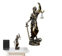 Figura de resina de Lady Justice - intrincados mitologías romanas Busto con escalas equilibradas, ornamento de símbolo de ley vintage para escritorio, estantería, sala de estar o regalo para abogar y