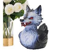 Figura de resina para decoración de Halloween - Escultura de pato lobo hombre lobo espeluznante | para tablero de instrumentos de oficina, estante de chimenea fiesta