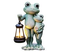 figura de resina para decoración de jardín con linterna de mano | Estatuas al aire libre con luz solar para parque, césped, camino, balcón, patio, cama de flores y porche