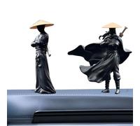Figura de resina para salpicadero de coche, 2 piezas, pequeña decoración de resina con personaje antiguo, miniatura, accesorio decorativo para salpicadero | Único con diseño artesanal detallado para