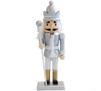 Figura de rey cascanueces de madera de 16 cm con diseño, perfecta para decoración de escritorio de vacaciones (estilo C)