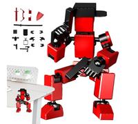 Figura de robot impreso en 3D - Versátil y única figura de acción móvil, cambiable flexible 3D impreso para pintura, juntas articuladas, DIY Assembly for Friends Photography Props Desktop Decoration