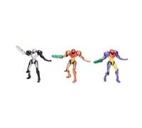 Figura de Samus de Nintendo Metroid Prime de 6,3 cm - Pack de 3 para coleccionistas, con Licencia Oficial de, Incluye Trajes Varia, Phazon y Gravity, diseños detallados, Embalaje para coleccionistas