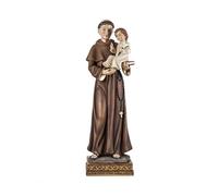 Figura de San Antonio patrono de los Objetos Perdidos y de los pobres de Resina Pintado a Mano de 32 cm