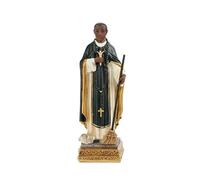 Figura de San Martin de Porres, Conocido como Fray Escoba de Resina Pintado a Mano (11 cm)