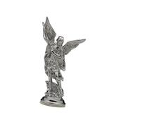 Figura de San Miguel Arcángel, Ángel de la Guerra, Adorno de Mesa para Escritorio, Entrada, Oficina, decoración del hogar, Plateado