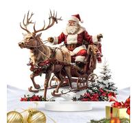 Figura De Santa Santa De Los Renovadores De Navidad - 2d Acrílico Navidad Saanta Claus | Embellecer Accesorios De Plantas En Macetas | Decoración Navideña De Reno De Sleigh Para Indoor & Outdoor