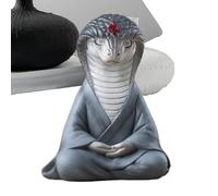 Figura de serpiente de meditación, adorno artístico de escritorio de serpiente meditadora, decoración realista de estatua de serpiente de meditación, decoración de mesa del hogar para sala de estar