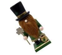 Figura de Soldado Cascanueces de Madera Trébol 23 CM | Adorno Festivo Irlandés de Madera Pintado a Mano, Decoración para Bandeja Escalonada y Estantes