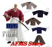Figura de Soldado Miyamoto Musashi a Escala 1/12 Conjunto de Disfraz de Samurái Himura Kenshin con Chaqueta y Pantalones, Compatible con Figuras de Acción de 6 Pulgadas Pants A3