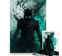 Figura de Sombra con Ojos Brillantes, Rompecabezas de 1000 Piezas para Adultos, Regalo de lógica Fina, Juguete de Ocio Suave, Bordes limpios, Regalo Encantador 50x75cm