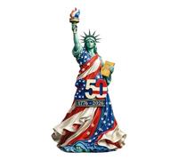 Figura de Statue Of Lìberty Desk - Patriotic Home Accent | Resin Commemorative Miniature Collectible | For Desktop Shelf Cabinet Office Living Room Bedroom Party | Independence Patriots Veterans