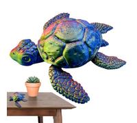 Figura de Tortuga - Estatua de Tortuga Marina Impresa en 3D | Estatua de Animal Conjunta móvil para estantería | Interactivo de Escritorio para decoración del hogar