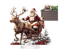 Figura De Trineo De Santa Claus | Decoración De De Navidad | De Bench Top De Vacaciones, 2D Acrílico Saint Nick Claus con Decoraciones De, Ideal para Mesa, Abrigo Y