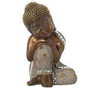 Figura de un Buda de Resina en Blanco y Dorado 5x14x23cm