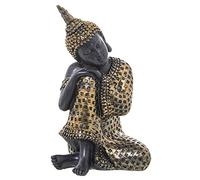 Figura de un Buda Sentado de Resina en Dorado y Marron 11x11x20cm