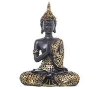 Figura de un Buda Sentado de Resina en Dorado y Marron 16x9x23cm
