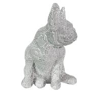 Figura de un bulldog francés: estatua de un perro sentado, escultura animal duradera hecha de resina sintética para la decoración interna y externa | Accesorios de escritorio para, decoración del esta