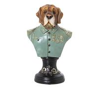 Figura de un Busto de Perro con Uniforme de Resina con Multiples Colores 15x12x26cm