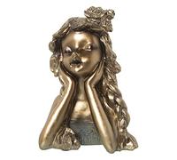 Figura de un Busto de una niña de Resina en Dorado 17x14x26cm