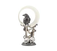 Figura de un Cuervo posado sobre una Luna de Resina Pintado a Mano de 36 cm