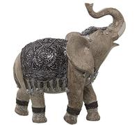 Figura de un Elefante de Resina con Manto en Dorado 21x9x21cm