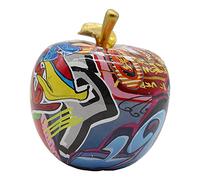 Figura de una Manzana de Resina con un Grafiti en Multicolor 12x11x13cm