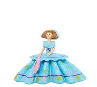 Figura de una menina Clasica de Resina con Vestido Celeste Ancho 12x18x25 cm