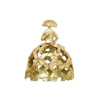 Figura de una menina con Falda de Mariposas de Resina Dorado 15x10x18cm