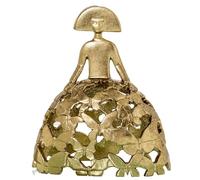 Figura de una menina con Falda de Mariposas de Resina en Dorado 20x11x23cm