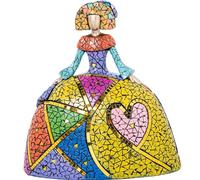 Figura de una menina Corazon Mosaico de Resina Multicolor 15x27x28 cm