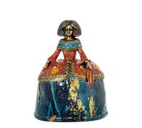 Figura de una menina de Resina en Dorado, Azul y Rojo 13x10x17cm