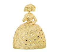 Figura de una menina de Resina y espejitos en Dorado 17,5x12,5x22cm