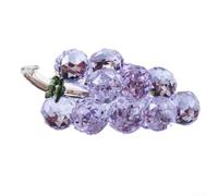 Figura de uva hecha a mano de cristal púrpura coleccionable adorno de frutas de cristal decoración arte cristalino uva miniatura para casa oficina cumpleaños para mamá (púrpura)