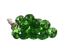 Figura de uva hecha a mano de cristal púrpura coleccionable con diseño de frutas de cristal, decoración artística de uva en miniatura para el hogar, oficina, cumpleaños para mamá (verde)