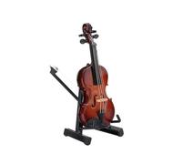 Figura de violín de madera pequeña con diseño intrincado para coleccionistas, adorno de exhibición de violín para músicos y regalos