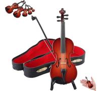 Figura de violín pequeña para tocar, instrumento musical en miniatura más pequeño del mundo con sonido y música triste, regalo divertido de broma, accesorio de casa de muñecas, llavero (16 cm)