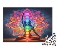 Figura de Yoga Meditación Puzzle de 1000 Piezas Papel Puzzle para Adultos Estilo Arte Mandala Relajante Familia Enfoque Decoración Hogar Regalo 70x50cm/1000pcs