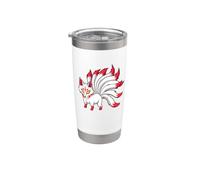 Figura de Yokai japonés - Kawaii Kitsune Vaso térmico de acero inoxidable de doble pared