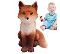 Figura de zorro realista, zorro de escritorio, figuras de animales de zorro salvaje simuladas - Proyecto educativo para niños en edad preescolar, decoración de jardín para coleccionar para mesa de té,