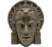 Figura Decorativa Azteca Guerrero Jaguar 15 cm - Estatua étnica de estilo arqueológico con textura tipo piedra -Escultura Maya Tribal para Salón, Hogar u Oficina - Decoración Cultural Original