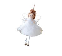 Figura decorativa de árbol de 17 x 12 cm, decoración navideña con lazo superior y falda de malla para interiores, exhibición de temporada en el hogar, figura de temporada, adorno de árbol de Navidad