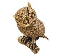 Figura Decorativa De Búho De Latón, Escultura De Búho De Bolsillo De Metal, Bonsái De Escritorio, Pisapapeles para Decoración De Micropaisaje,
