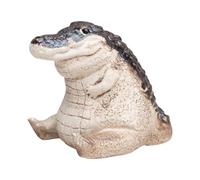 Figura decorativa de cocodrilo: figura de animales lindo portátil, decoración de animales duraderas de la resina sintética | Escultura resistente al clima, figura detallada, decoración de mesa