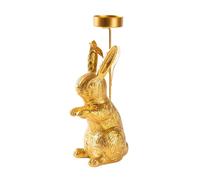 Figura decorativa de conejitos dorados con forma de conejos y candelabros navideños para Pascua, centros de mesa y decoración del hogar
