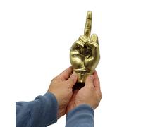 Figura decorativa de dedo medio dorado - Escultura de dedo medio de resina de mármol en oro 20 cm como decoración de salón, oficina y escritorio - Escultura moderna y cosas calientes